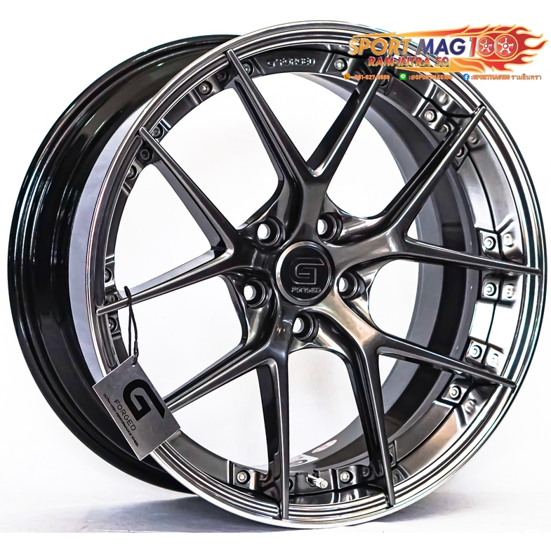 ล้อแม็กแท้2ชิ้น G-Forged GF08 5รู114 สีไฮเปอร์ดาร์คขอบเงา ET32-40 F8.5 R9.5-19นิ้ว (ราคา4วง)