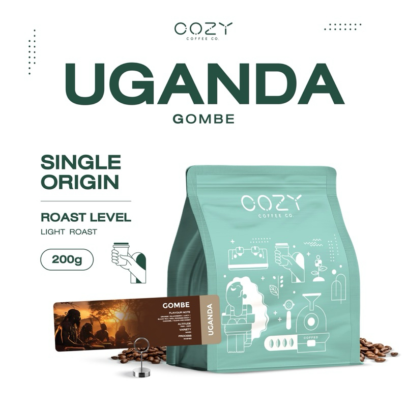 Uganda Gombe 200g. | กาแฟคั่วอ่อน | CozyCoffeeCo.