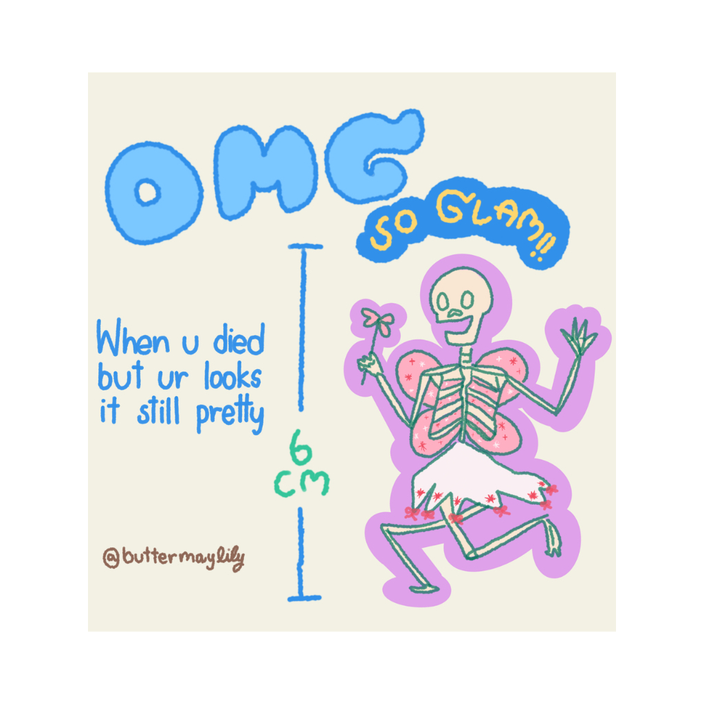 OMG that skeleton SO GLAM!! | Sticker PP matte 6 CM