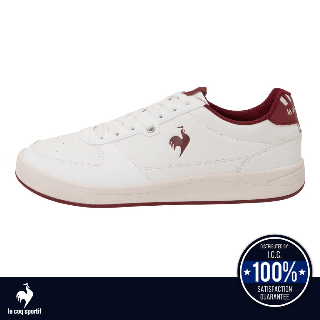 le coq sportif รองเท้าชาย-หญิง รุ่น LCS GRAND EST CL สีขาว-แดง (รองเท้าผ้าใบ, รองเท้าแฟชั่นผูกเชือก)