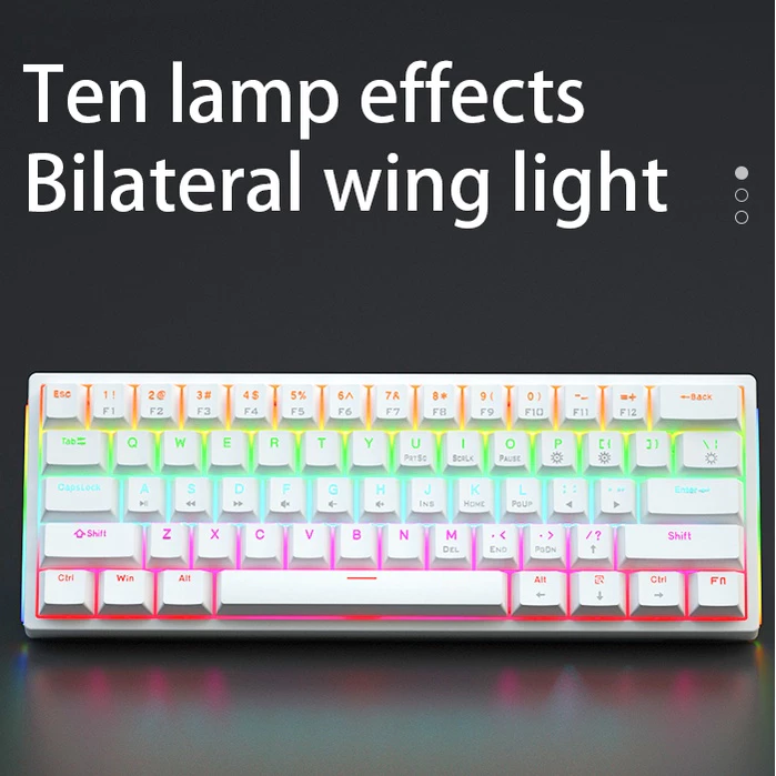 คีย์บอร์ด Mechanical 61 ปุ่ม สวิตช์สีน้ำตาล thumbnail 3