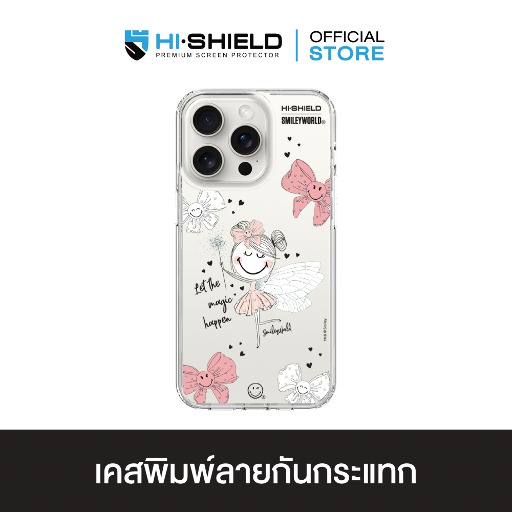 HI-SHIELD เคสใสกันกระแทก iPhone รุ่น Smileyworld Charming Bow1 [เคส iPhone17,iPhone16,iPhone15,iPhone14,iPhone13