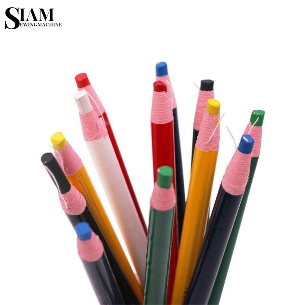 ดินสอสี เขียนผ้าเเบบไม่ต้องเหลา มี 6 สี ยี่ห้อ : STANDARD