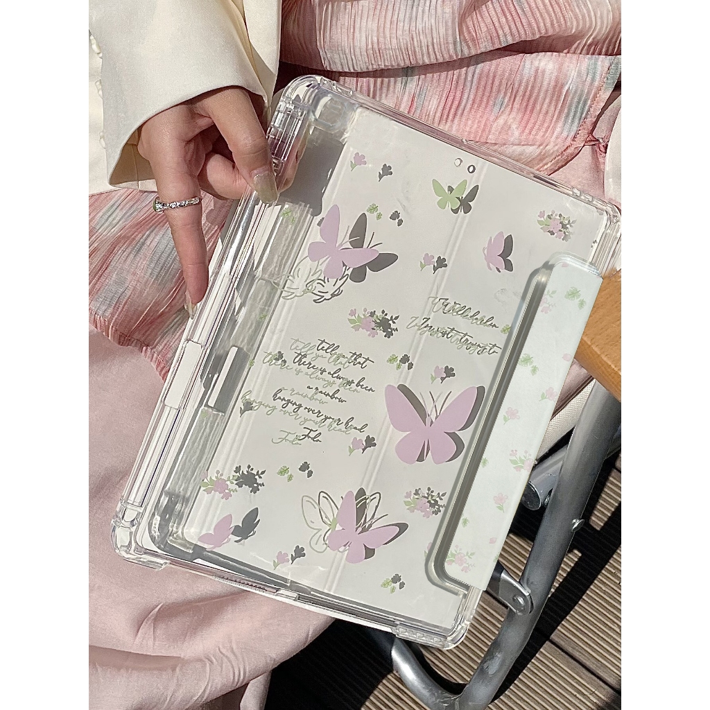 🔥พร้อมส่ง🔥เคสไอแพด ลายผีเสื้อ Air8 Air7 spring butterfly ช่องใส่ปากกาขวา Acrylic เคสiPad Gen11 Gen12