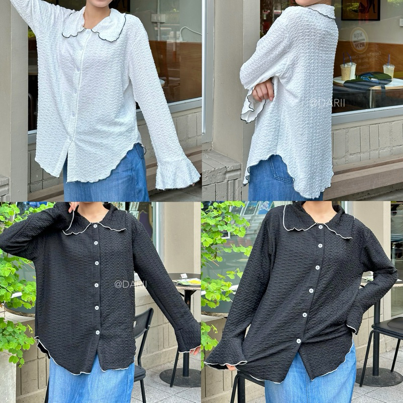 waffle top | เสื้อแขนระบาย