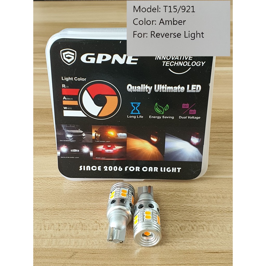 GPNE LED ไฟเลี้ยวรถยนต์ ขั้ว T15 (28w) สีเหลือง | ของแท้ 100% รับประกัน 2 ปี