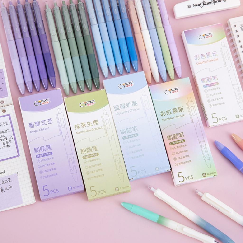 ปากกายกกล่อง5แท่ง 1กล่องมี5แท่ง สีสวยเขียนลื่น/PEN-049