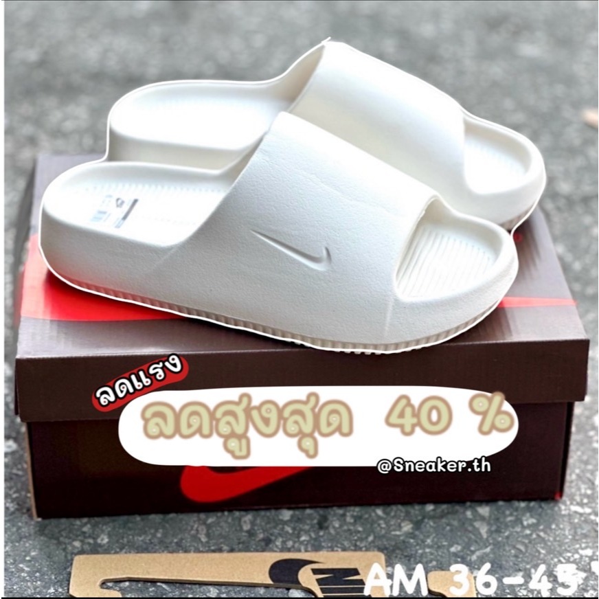 มาใหม่ล่าสุด รองเท้าแตะแบบสวม N-K Calm Slide Sail Sz.36-45 Eu พร้อมส่ง ฮิตมาก พื้นนุ่ม 99B108
