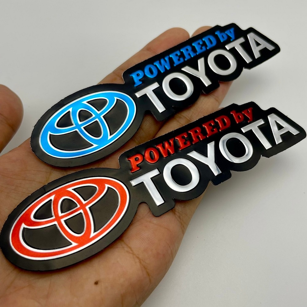 สติ๊กเกอร์ Toyota Logo โลโก้ รถยนต์ โตโยต้า สติกเกอร์ 2ชิ้น 3D ปั๊มนูน แต่งรถ ติดรถ ติดกระจก ท้ายรถ JDM Racing Sticker