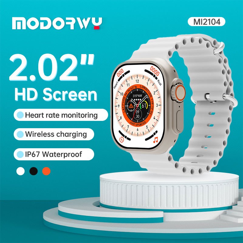 MODORWY MI2104 Smart Watch Bluetooth Call นาฬิกา สมาร์ทวอทช์  สมา ทวอช หน้aาจอ LCD 2.02" ประกัน 1 ปี