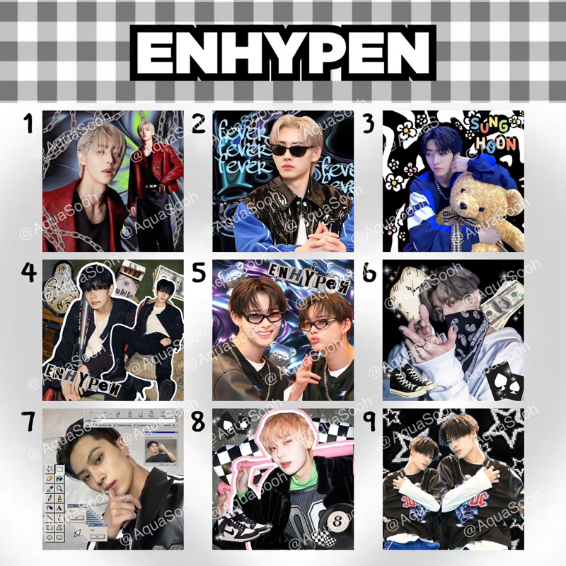 สติ๊กเกอร์ [Enhypen] 4x4cm. set35ชิ้น แปะพัสดุ ของแถม กอว