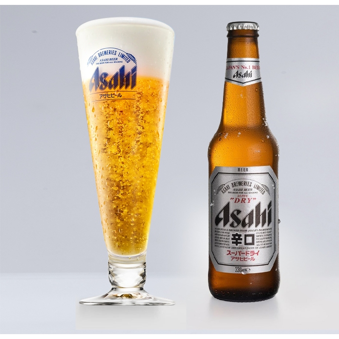 แก้วเบียร์ Asahi 🍻แก้วเบียร์มีก้าน ทรงสูง Asahi 300 Ml.