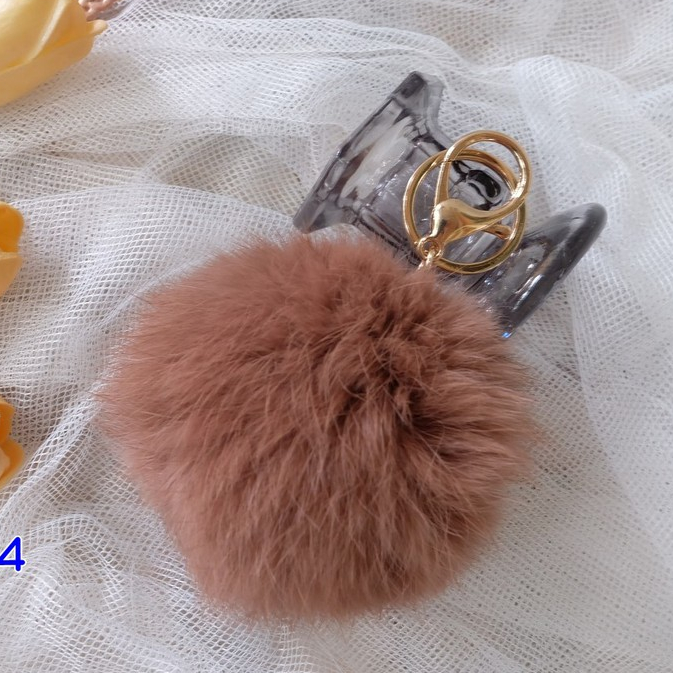 [ พร้อมส่งในไทย ] พวงกุญแจปอมปอม แต่งกระเป๋าขนนุ่มฟูสวยไซร์ 3.5 นิ้ว AC-001-3