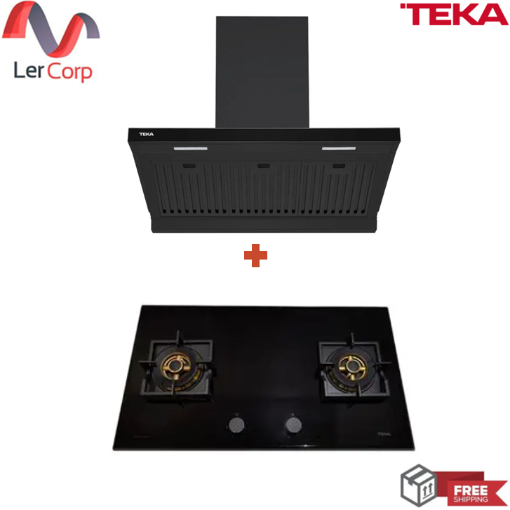 (Teka) เครื่องดูดควัน TEKA DHA 90BK + เตาแก๊ส 2 หัวเตา รุ่น GB LUX 78 2G