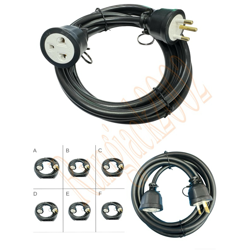สายพ่วงต่อสายไฟ1ช่องผู้/เมีย3ขากลม  สายVCTขนาด3x1.5 รับไฟได้3600W