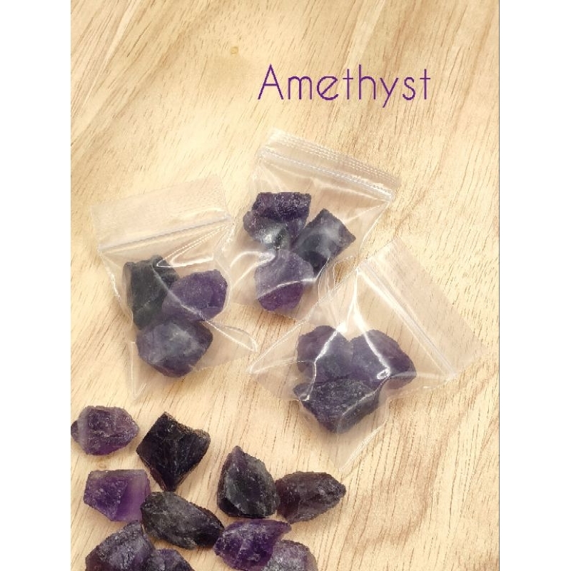💜 อเมทิส ก้อนดิบ สีม่วงสวย ถุงจิ๋ว ถุงละ 3 ชิ้น ( เลือกแบบสุ่มเเรนด้อม ) 🌟 ราคาน่ารัก ๆ