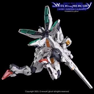 ดีคอลน้ำ DECAL [GHOST] HG 1/144 CALIBARN GUNDAM THE WITCH FROM MERCURY สะท้อนแสงแบล็คไลด์