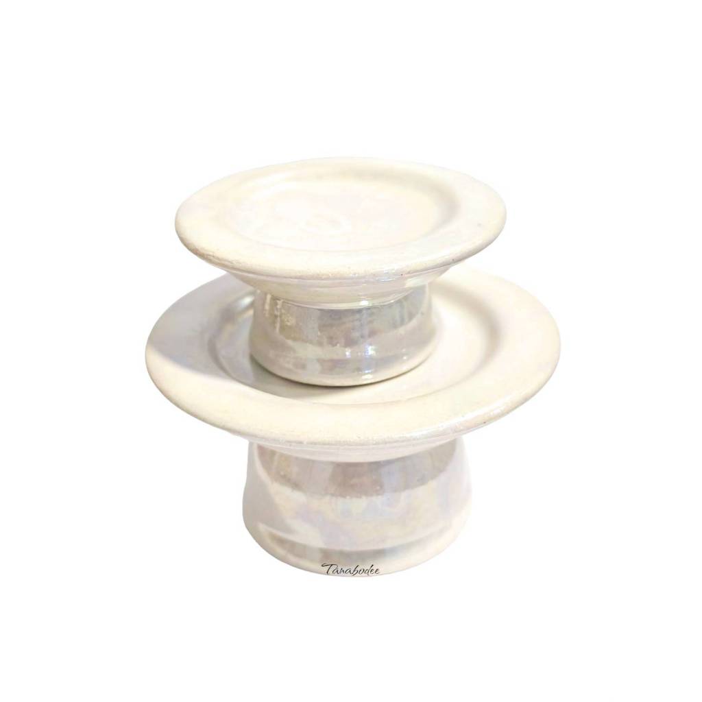 พานถวายของ พานมุข พานเซรามิคสีขาวมุข รับประกันสินค้า