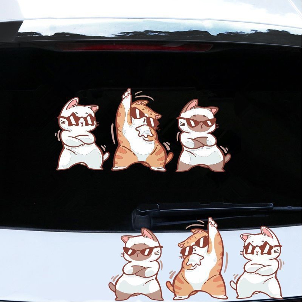 (พร้อมส่ง จากไทย) 3 ตัว / ชุด !! สติกเกอร์แมวน่ารัก กันน้ํา ลายแมวตลก สติ๊กเกอร์ติดรถ สําหรับตกแต่งรถยนต์  สติ๊กเกอร์ปิด