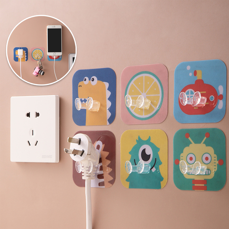#TH46 Cartoon plug hook, plug hanger (1pc) ตะขอแขวนติดผนัง ตะขอแขวนอเนกประสงค์ แขวนปลั๊ก 1 ชิ้น