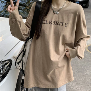 aililai1688เสื้อยืดแขนยาว ลายอักษร สวยๆ น่ารัก มีไซส์ให้เลือก M-XXL ผ้ายืด ใส่สบายระบายไม่ยับจ้า