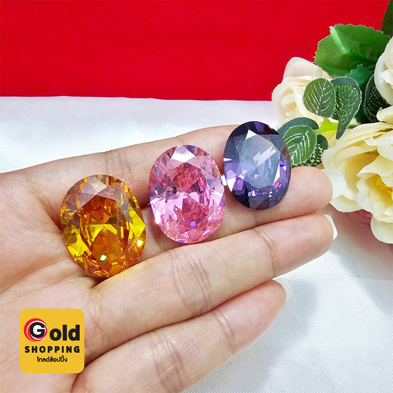 พลอยรัสเซีย ขนาด 19x25x11.6 mm+- พิ้งค์แซฟไฟร์ อะเมทิสต์ บุษราคัม พลอยเครื่องประดับ ตกแต่งโต๊ะ งาน D.I.Y