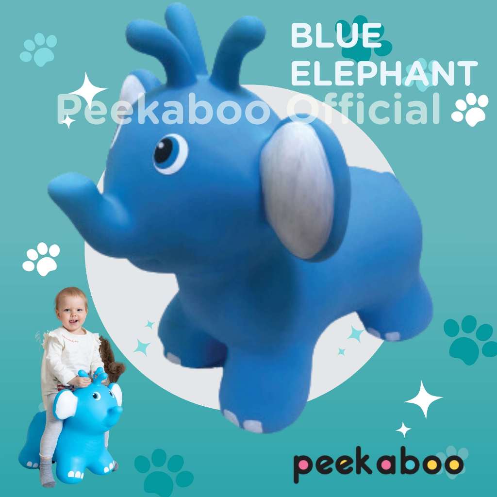 JUMPY Peekaboo จั๊มปี้ ตุ๊กตาเด้งดึ๋ง - Elephant Blue ช้าง สีฟ้า