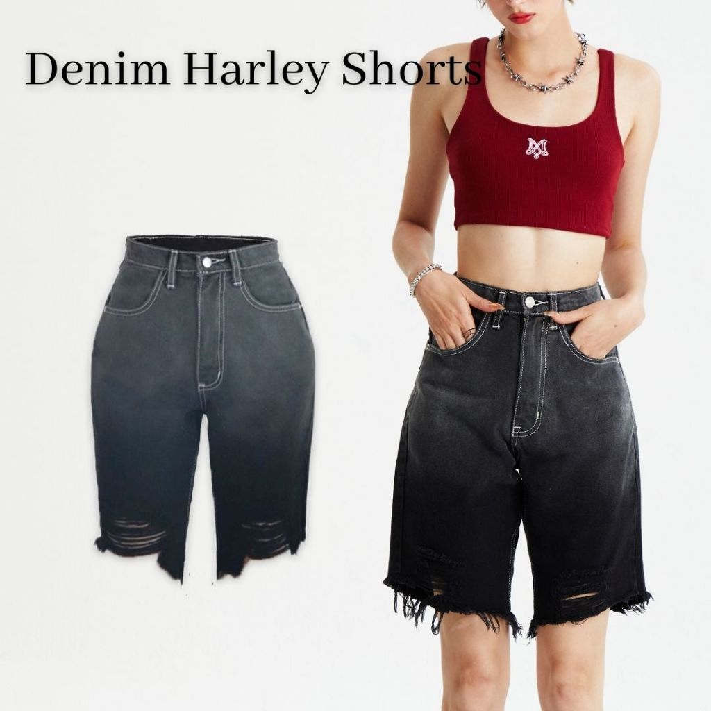 Merge Official - Denim Harley Shorts (พร้อมส่ง)