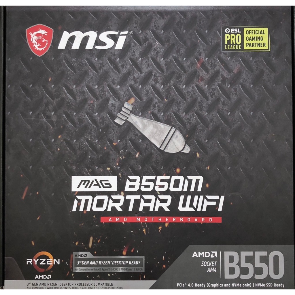 MAINBOARD (เมนบอร์ด) AM4 MSI MAG B550M MORTAR WIFI มือสอง