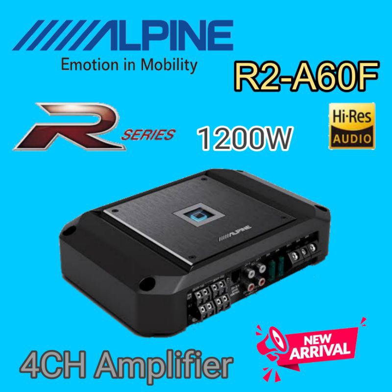 ALPINE R2-A60F แอมป์รถยนต์ Hi-Res แบบ 4 CH มาตราฐานสูง สัญชาติ🇯🇵