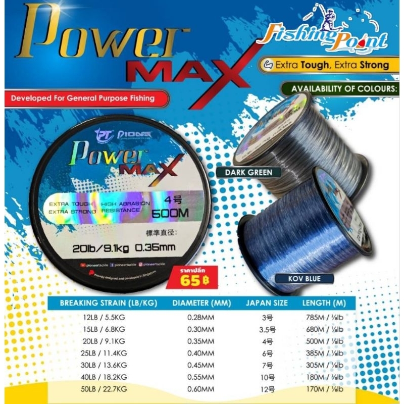 สายเอ็น Pioneer รุ่น Power Max 1/8 ถูก ยาว เหนียว