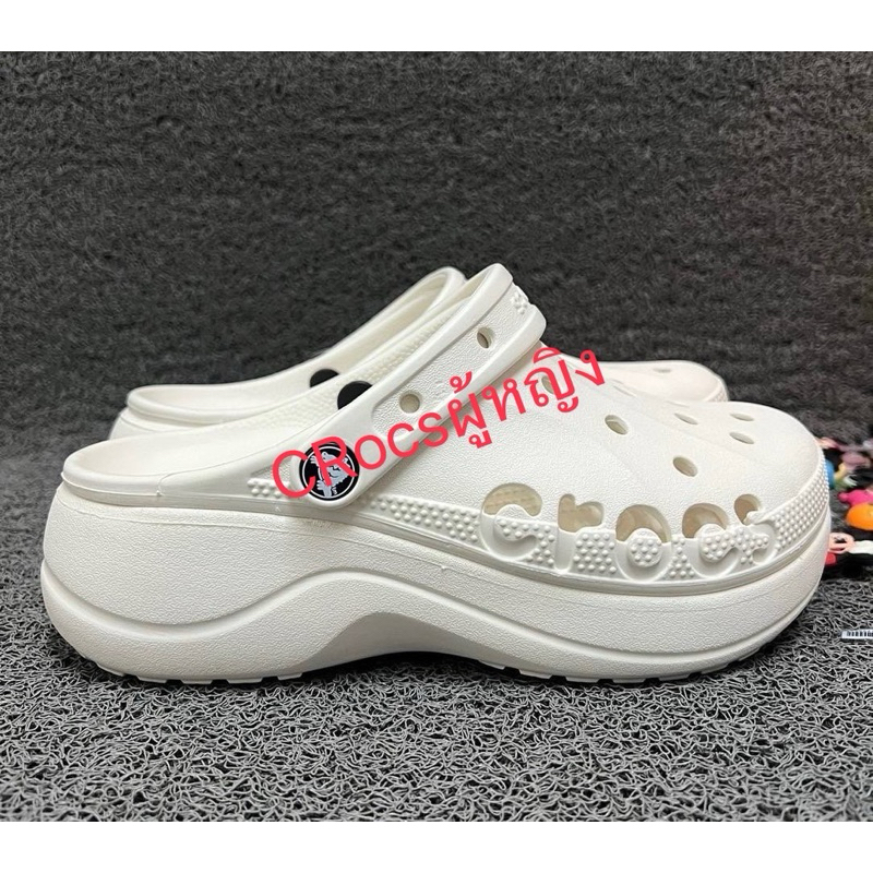 Crocs 6 cm ส้นสูง พร้มส่ง แบบสวมรองเท้าแตะหัวโต น้ำหนักเบาใส่สบาย