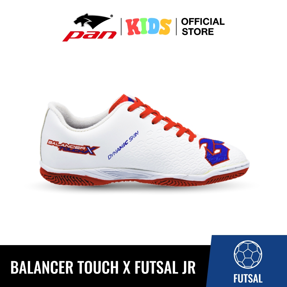 [PANTSDGWS ลด 100]  PAN รองเท้าฟุตซอลเด็ก BALANCER TOUCH X FUTSAL JR Futsal Footwear สี WR(ขาวแดง) รหัส PF141B