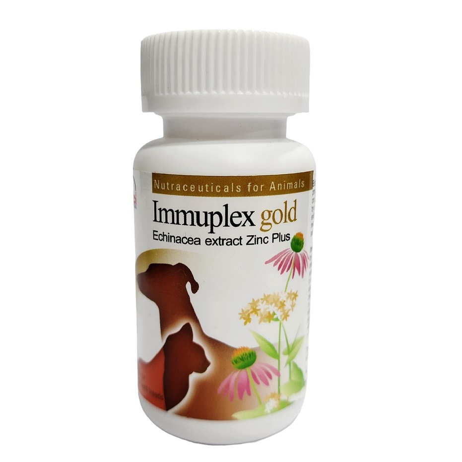 Immuplex Gold (60 เม็ด) เสริมภูมิต้านทาน สุนัข แมว (Exp. 02/2027)