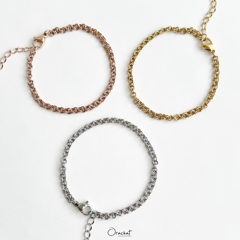 Miracle 14k bracelet. (ข้อมือโซ่เปล่า ตัวเรือนสแตนเลสสวยทน ใส่ลุยได้ไม่ลอกไม่ดำ)