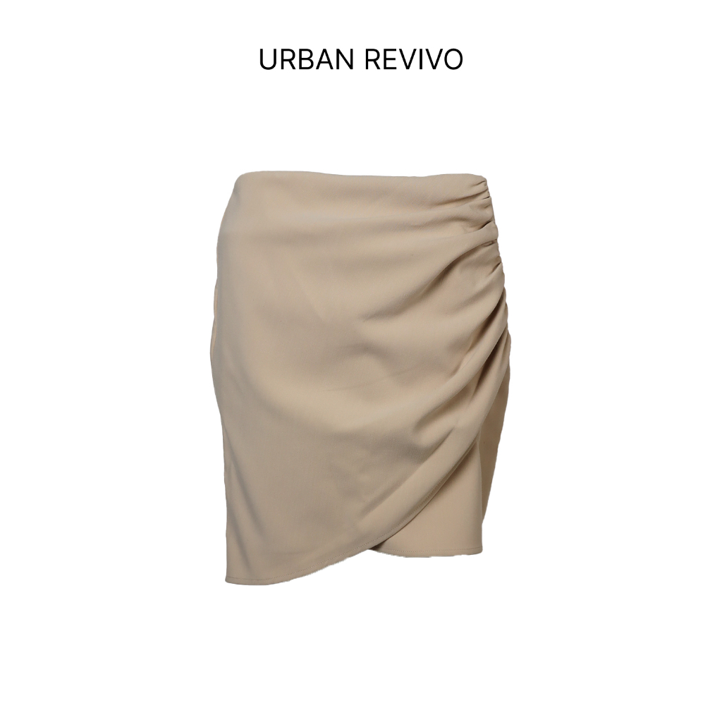 URBAN REVIVO-กระโปรงเลเยอร์-สีเบจ D053-5