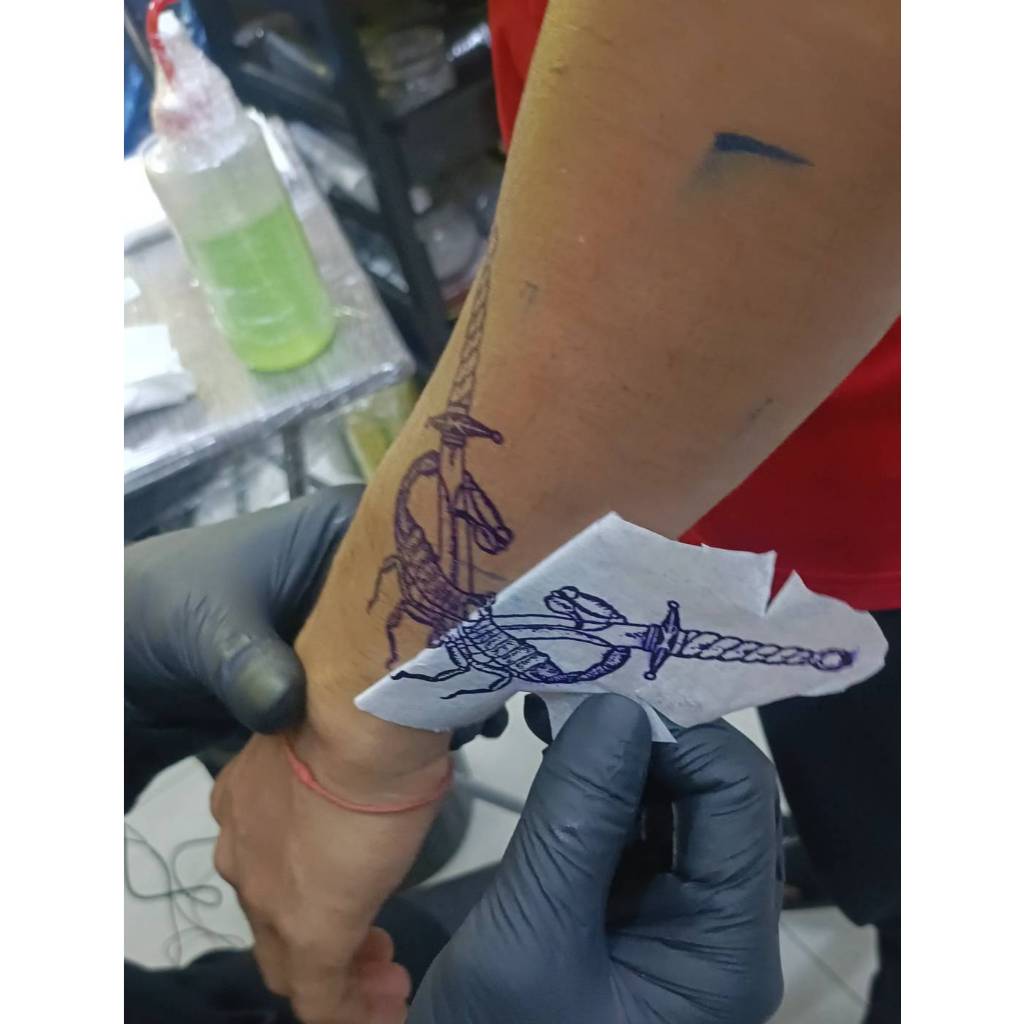 sct(15) #กระดาษ​ลอกลายแบบสัก​ USA มีหลายแบบให้เลือก จำนวน10/20/50แผ่น - รูปที่ 4