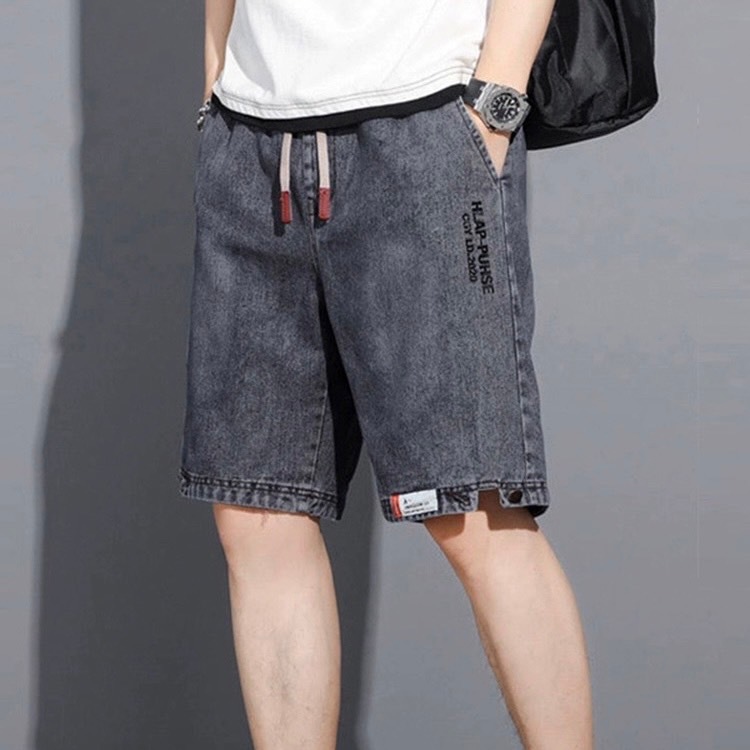 กางเกงขาสั้นเอวยางยืดผู้ชาย ผ้ายีนส์ยืด รุ่น M0750 รูปที่ 5