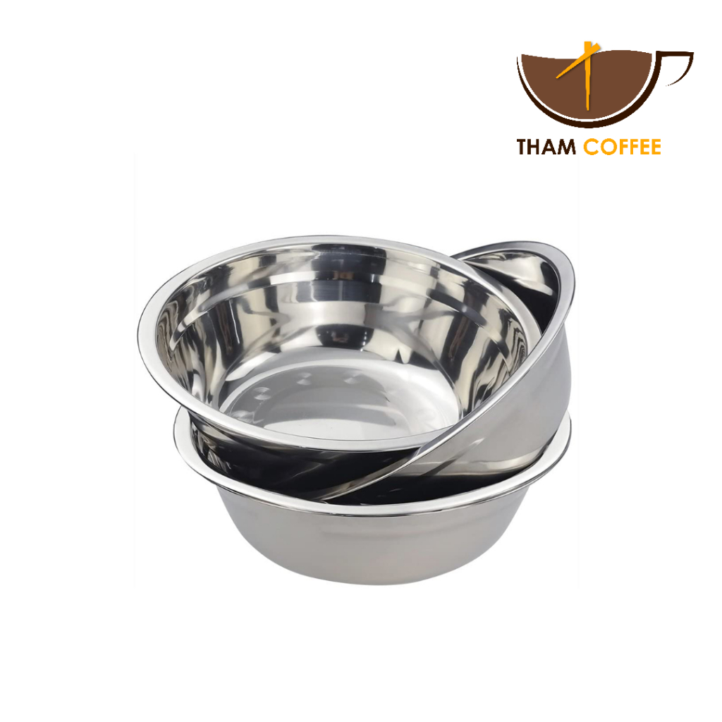 ชามสเตนเลส กะละมังสแตนเลส ถ้วยเกาหลี soup basin ขนาด 14/16/18/22cm Tham coffee