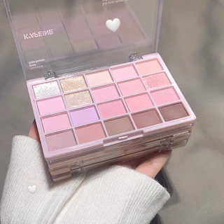 พาเลทตา 20สี โทนสีชมพู สีเอิร์ธโทน เนื้อเรียบเนียน ประกายมุก ไฮไลท์ คอนทัวร์ สีสวย ติดทน กันน้ำ เหมาะสำหรับผู้เริ่มต้น