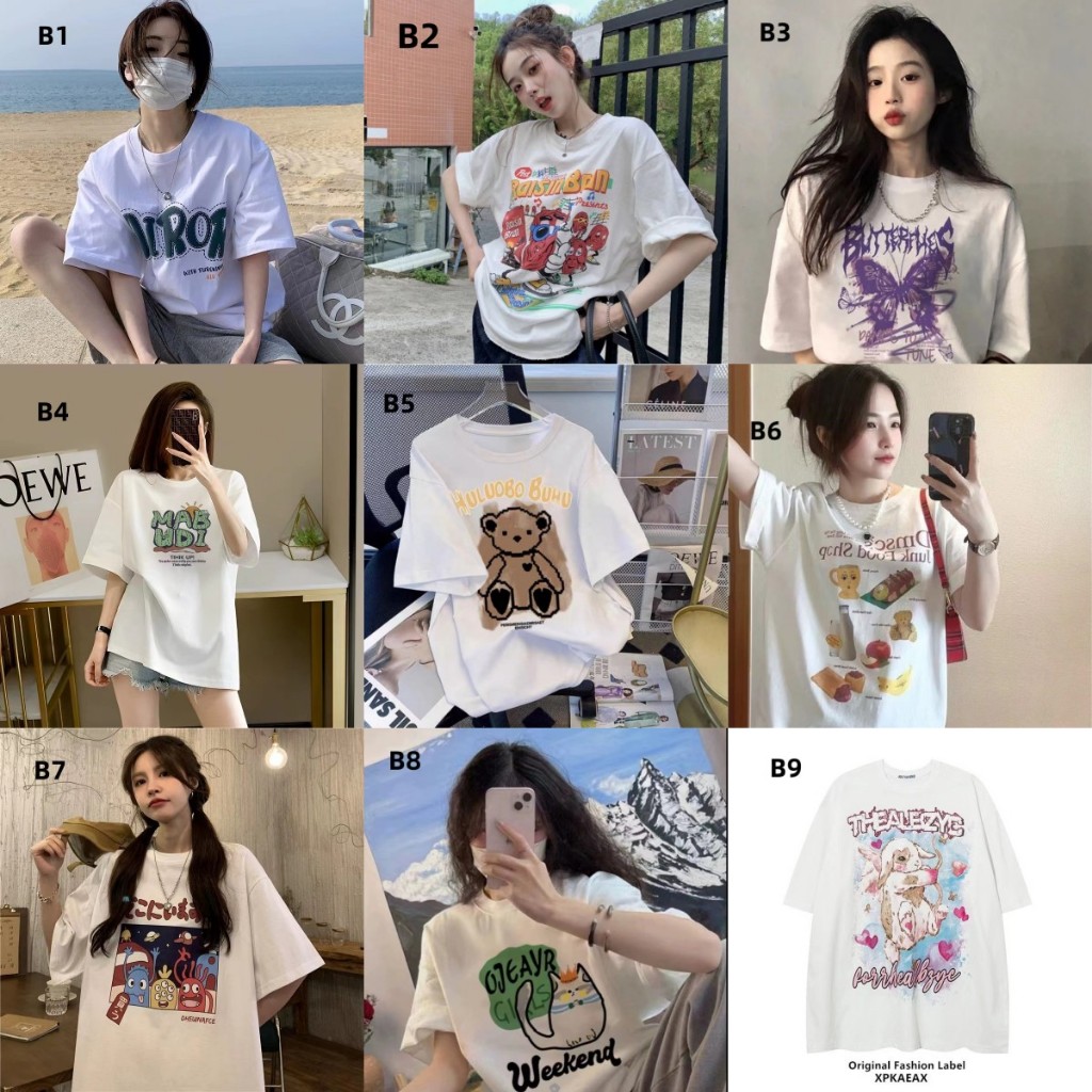 fashiongirl1688 เสื้อยืดคอกลม แขนสั้น สกรีนลายกราฟฟิก ตัวการ์ตูน มีหลายลายให้เลือก ฟรีไซส์ สั่งเลย
