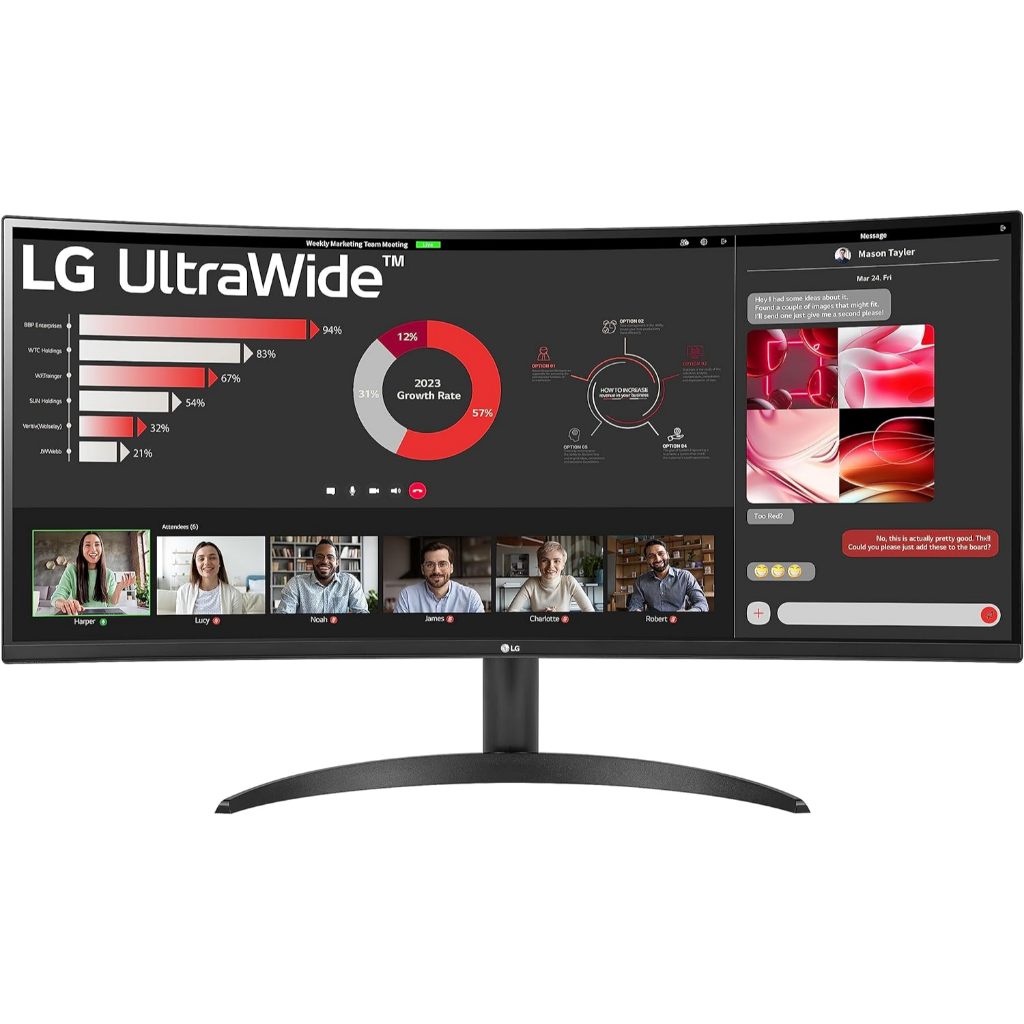 MONITOR (จอมอนิเตอร์) LG 34WR50QC-B - 34" VA 2K 100Hz CURVED AMD FREESYNC