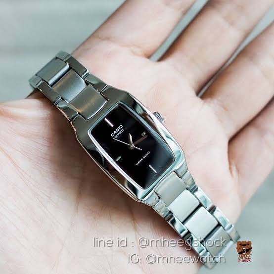 นาฬิกาข้อมือคาสิโอ้ สายเลท หน้าปัดสี่เหลี่ยมขนาด22มม. รุ่น LTP-1165A ดีไซน์จุดเพชร