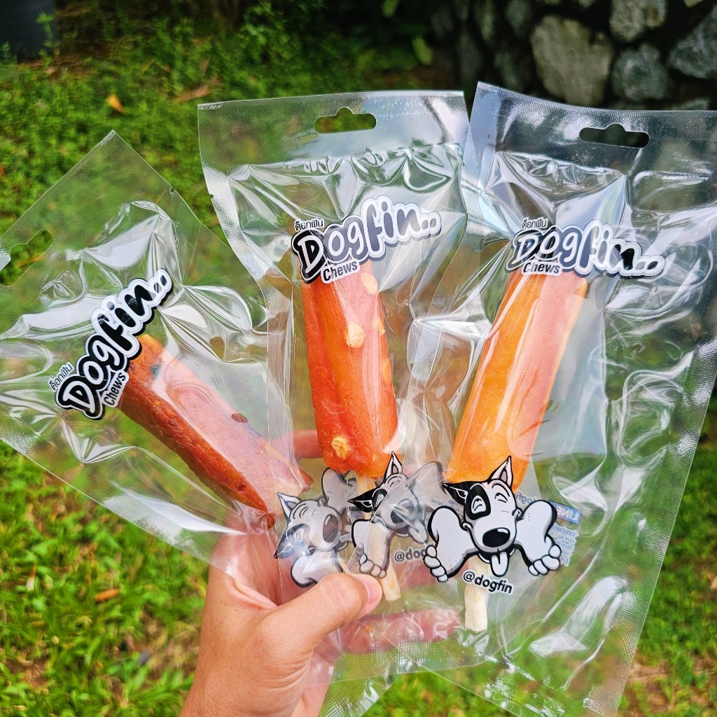 Dogfin (ด็อกฟิน) ครั้นชี่ B คลุกไก่/คลุกไก่ตับ  ขนมสำหรับสุนัขทุกสายพันธุ์
