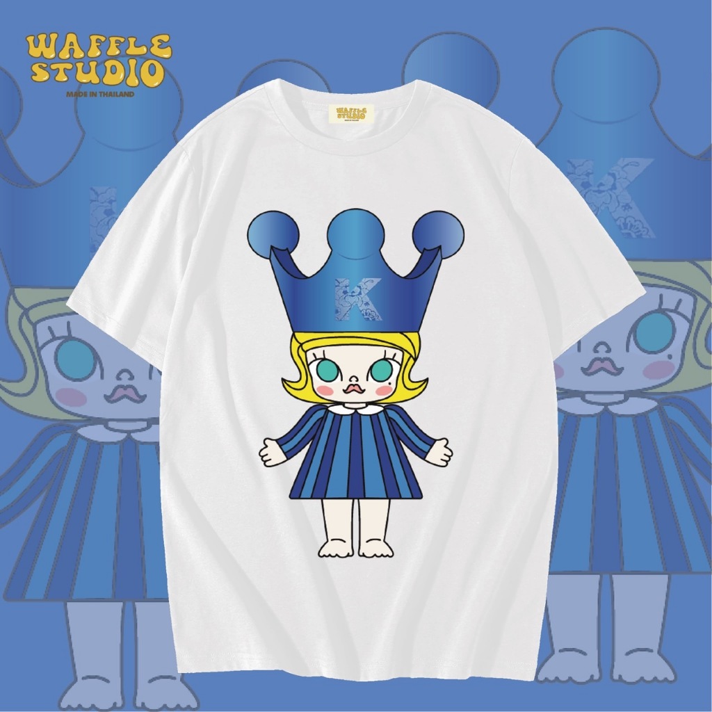 [ ส่งฟรี ] WS0234 เสื้อยืดโอเวอร์ไซส์ เสื้อยืดเกาหลี ผ้าคอตตอน100% เสื้อยืด มอลลี่ Molly Pop Mart WAFFLE STUDIO