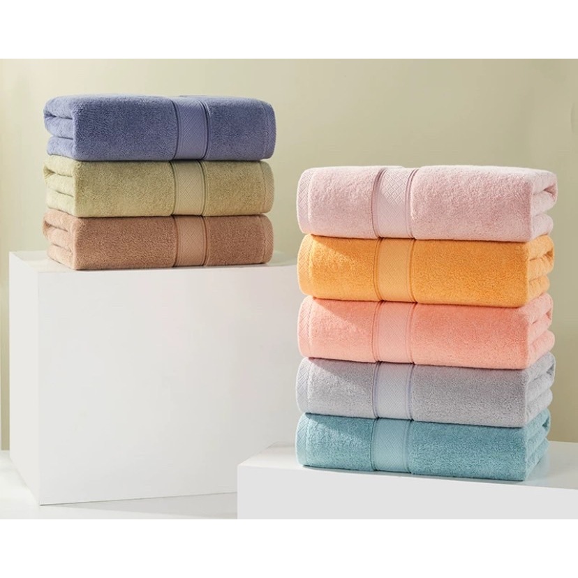 ผ้าเช็ดตัวหนา Cotton ผ้าขนหนูโรงแรม หนานุ่มไม่บาดผิว ซับน้ำดี คลุมทั้งตัว ผืนใหญ่ 30x60 นิ้ว