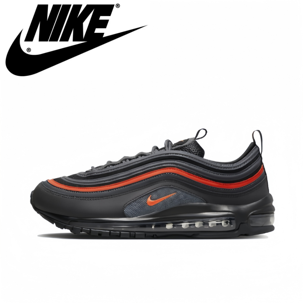 Nike Air Max 97 สีดำ（ของแท้ 100 %）รองเท้าผ้าใบ ผู้ชาย ผู้หญิง รูปแบบ รองเท้า