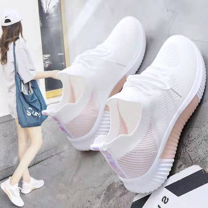 home..fashion พร้อมส่งในไทย รองเท้าผ้าใบ รองเท้ากีฬา สลิปออน แบบสวม เหมาะสำหรับผู้หญิง S-130