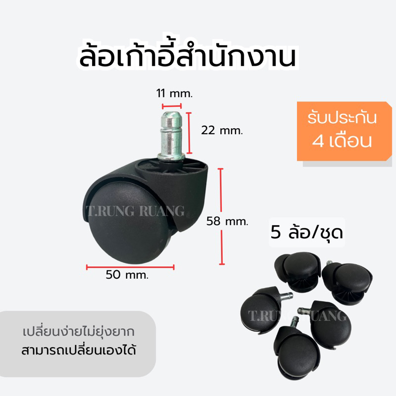 ล้อเก้าอี้สำนักงานแบบมีหมวก