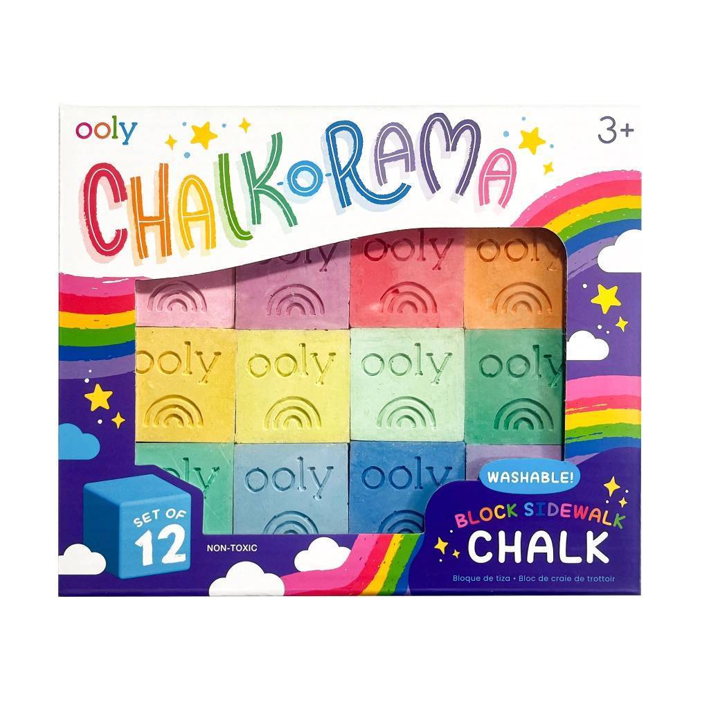 OOLY - Chalk-O-Rama Block Sidewalk Chalk 12 สี ก้อนสี่เหลี่ยม